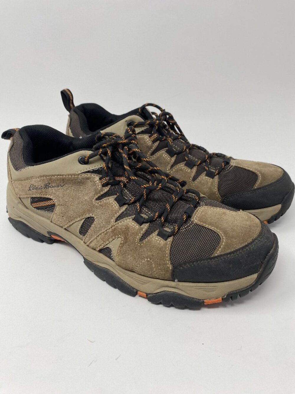 Eddie Bauer Hiking Boots Mens 12 Lake Union Kiow Low Top Brown Suede Leather